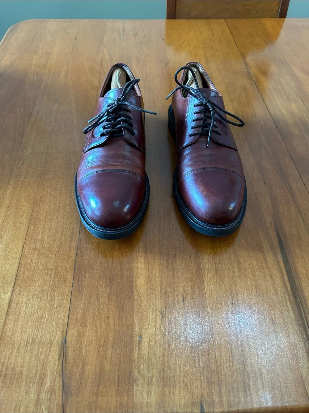 Vintage Johnston & Murphy Handcrafted in Italy Cap Toe Oxfords Brown Size 11.5